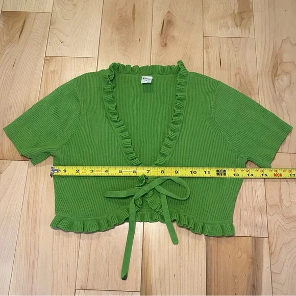 Green Ruffled Knit Top - Picture 6 of 6